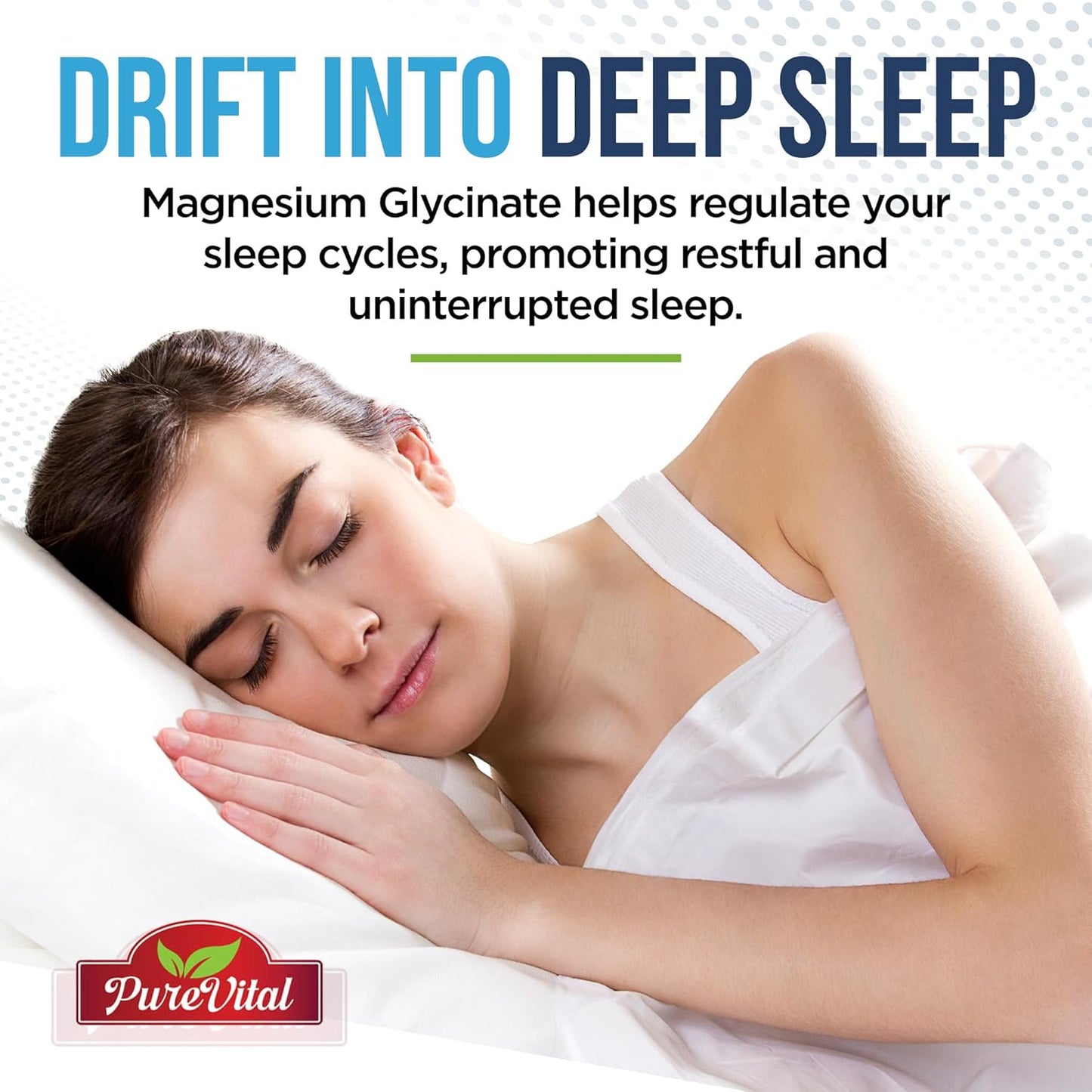 PureVital Magnesium Glycinate Supplement - 500mg Muscle & Joint Support - 90 Count Leg Cramps Relief