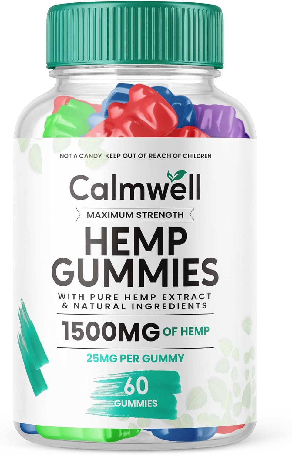 Purvia Calmwell metabolism booster Gummies - Extra Strength Formula with 25mg per Gummy - 1500mg per Bottle - New 2024 Blend - 60 Gummies