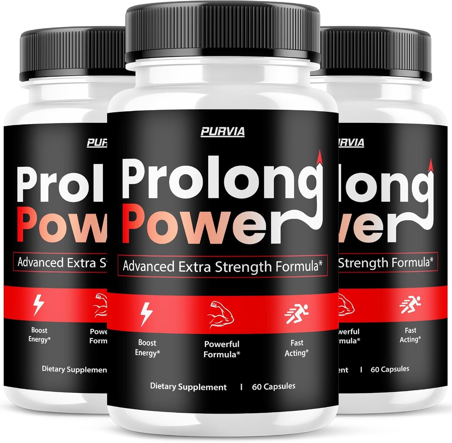 Purvia Prolong Power Pills 3 Pack - Advanced Strength Formula for Overall Wellness - Maximum Wellness Supplement with 180 Capsules
