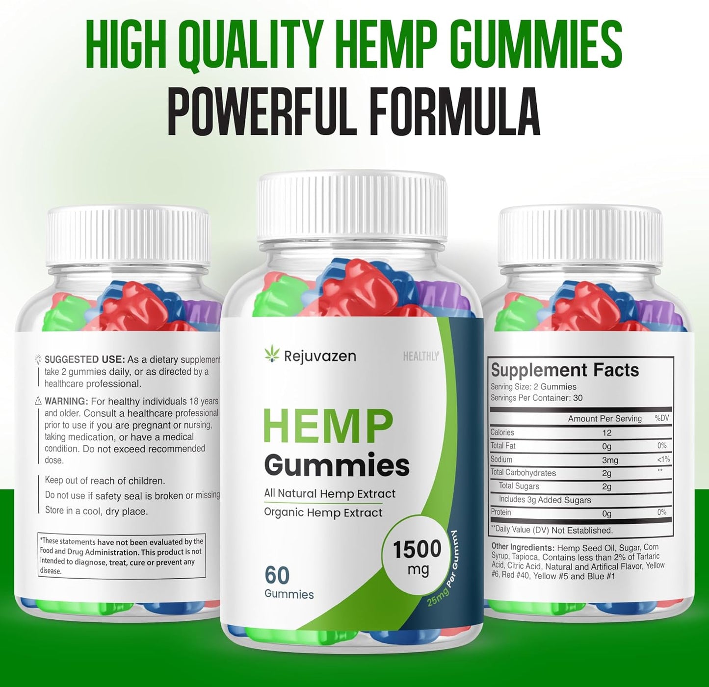 Purvia Rejuvazen metabolism booster Gummies - 2 Pack Blood Pressure Sugar Formula - High Potency Blend 1500mg (120 Gummies)