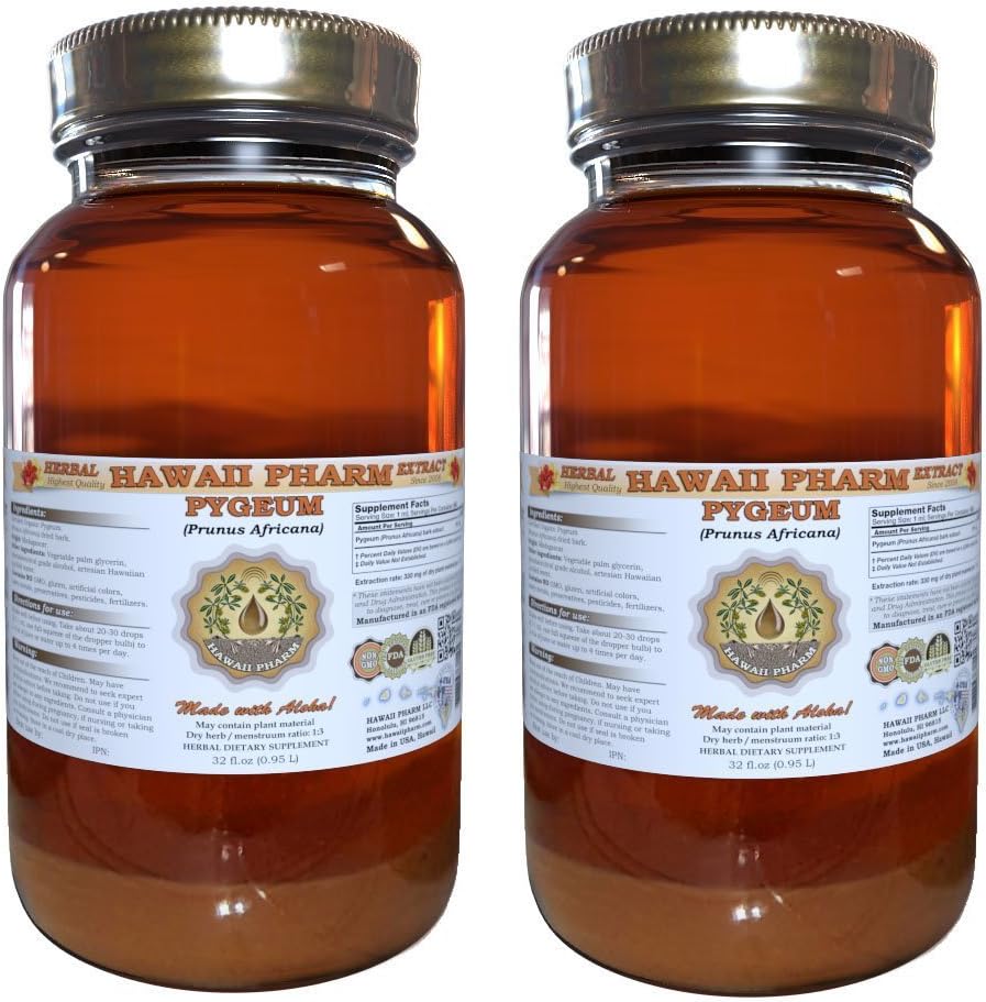 Pygeum Africanum Liquid Extract Tincture - 64 fl. oz - Herbal Supplement by Hawaii Pharm - Made in USA