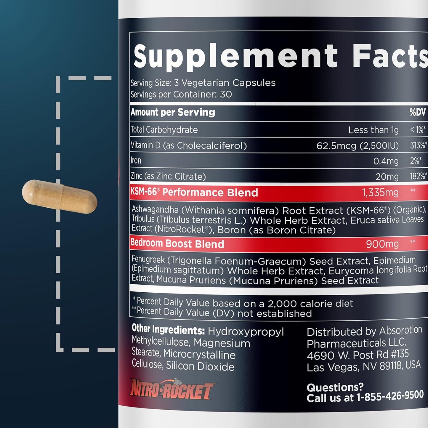 Quality Nitric Oxide Supplement with L-Arginine and Citrulline for Men, Strength & Stamina Enhancer with Tongkat Ali and Ashwagandha