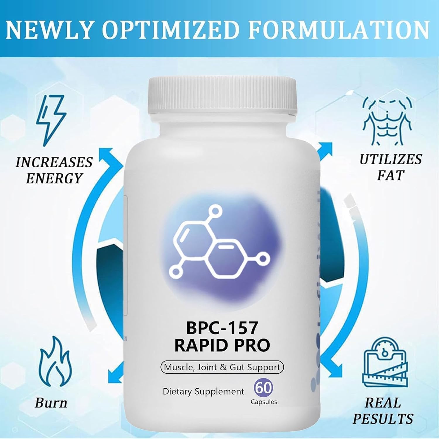 QVG BPC-157 Rapid PRO Capsules - 500MCG, Non-GMO, Gluten Free - 60 Count