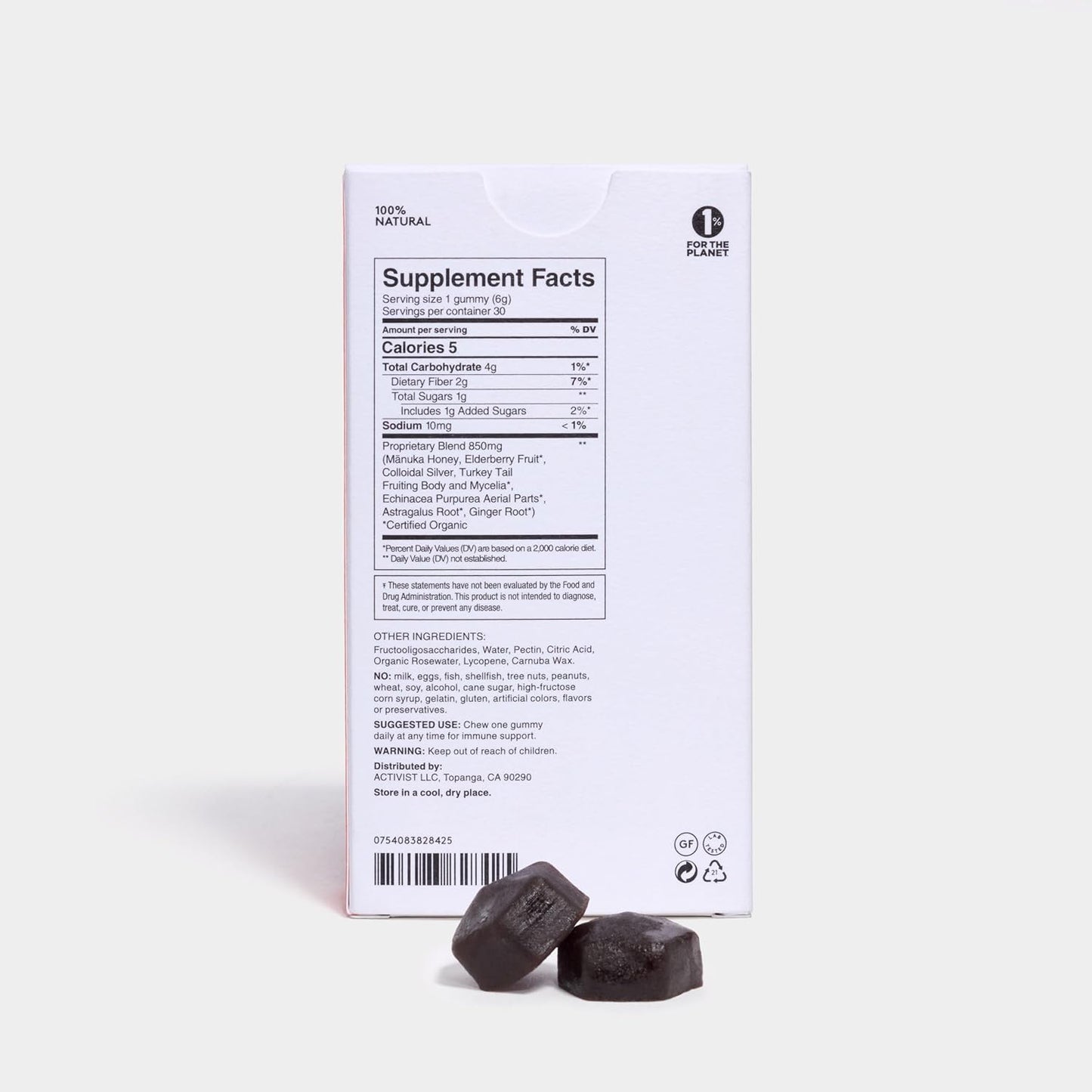 Raw Mānuka Honey 850+MGO Immune Gummies with Elderberry and Rosewater - 30 Gummies (180g)