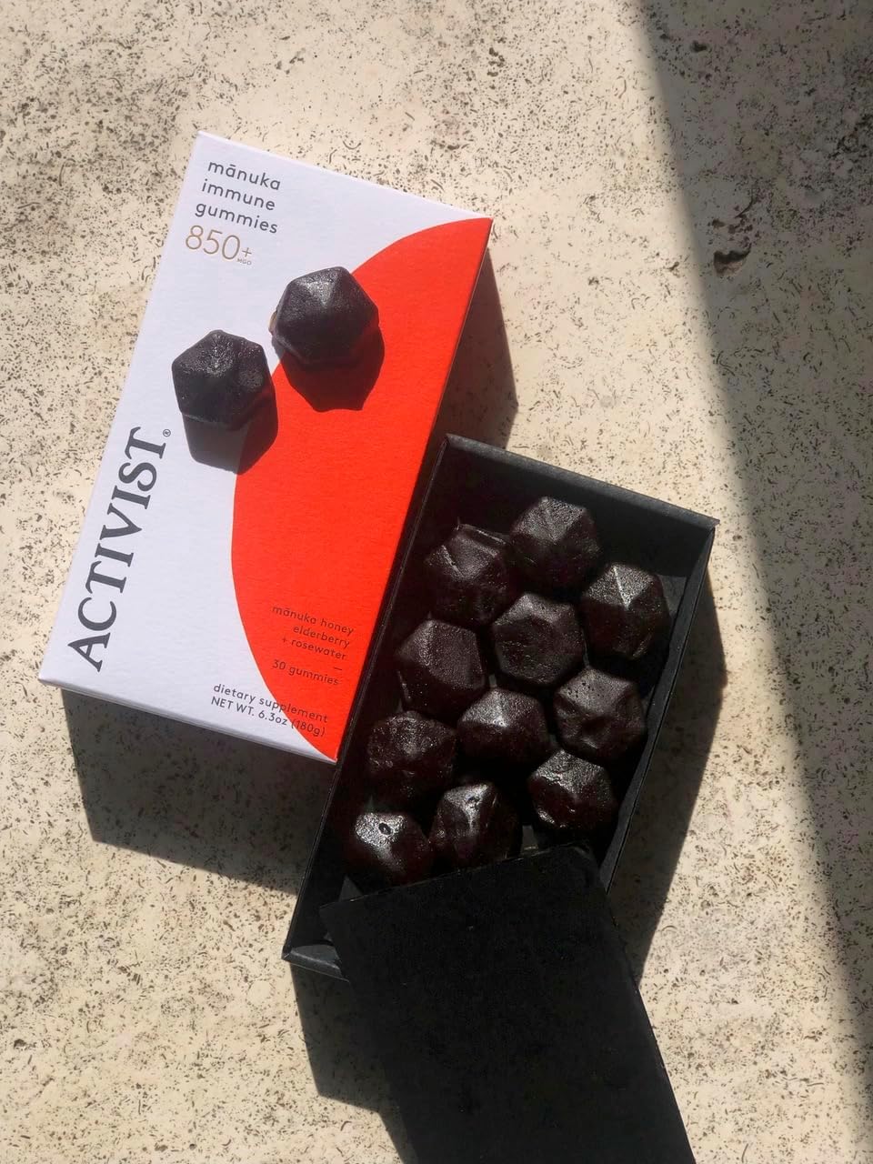 Raw Mānuka Honey 850+MGO Immune Gummies with Elderberry and Rosewater - 30 Gummies (180g)