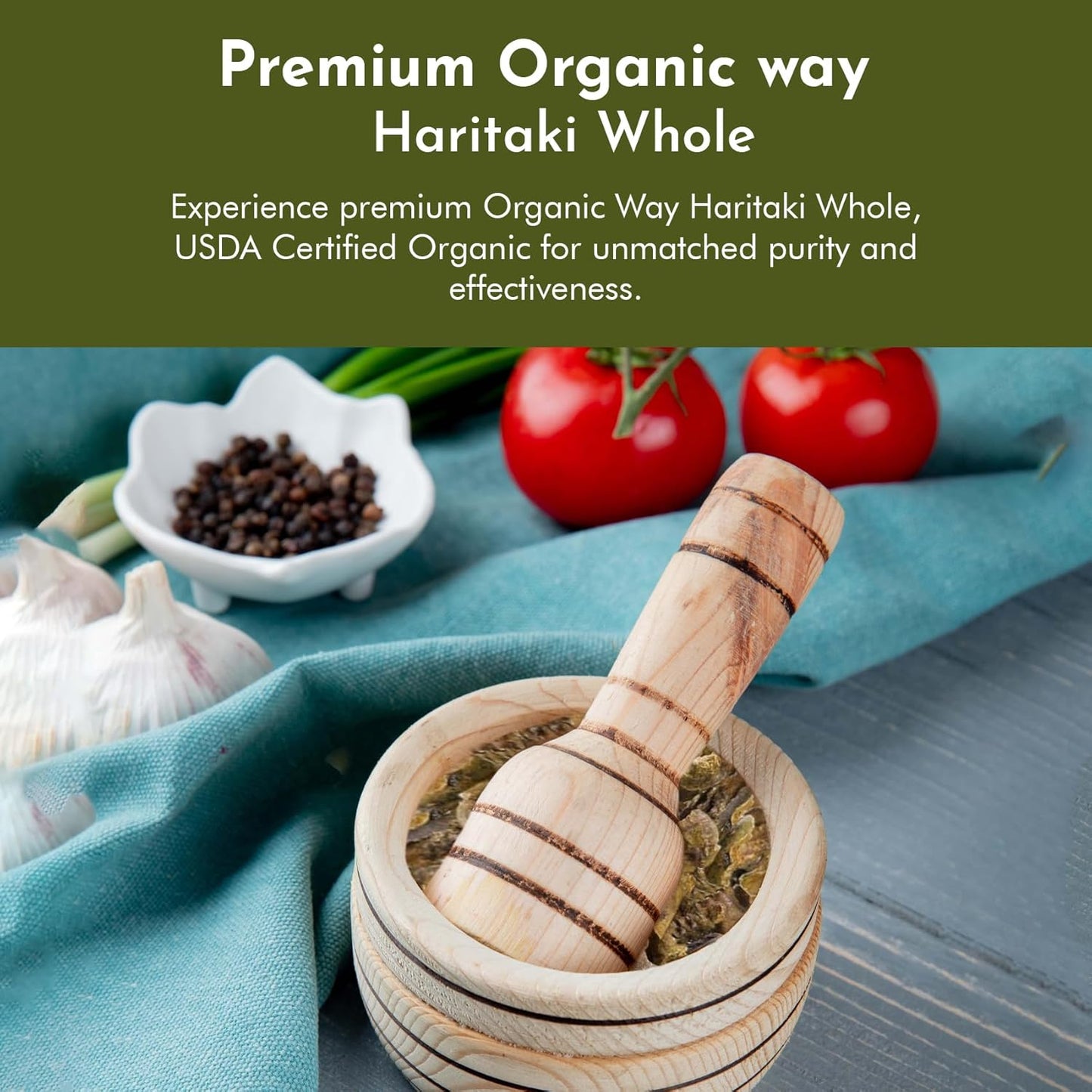 Raw Organic Haritaki Whole - Terminalia Chebula (Yellow Myrobalan) from India - 100% Kosher & USDA Certified - Vegan, Non-GMO, Gluten Free - 16 oz