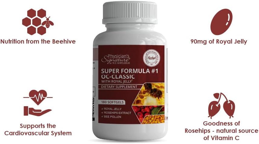 Rawleigh Super Formula No.1 OC-Classic: 180 Softgels - Heart Health Dietary Supplement with Royal Jelly