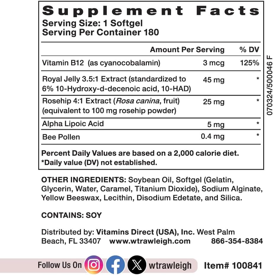 Rawleigh Super Formula No.1 OC-Classic: 180 Softgels - Heart Health Dietary Supplement with Royal Jelly