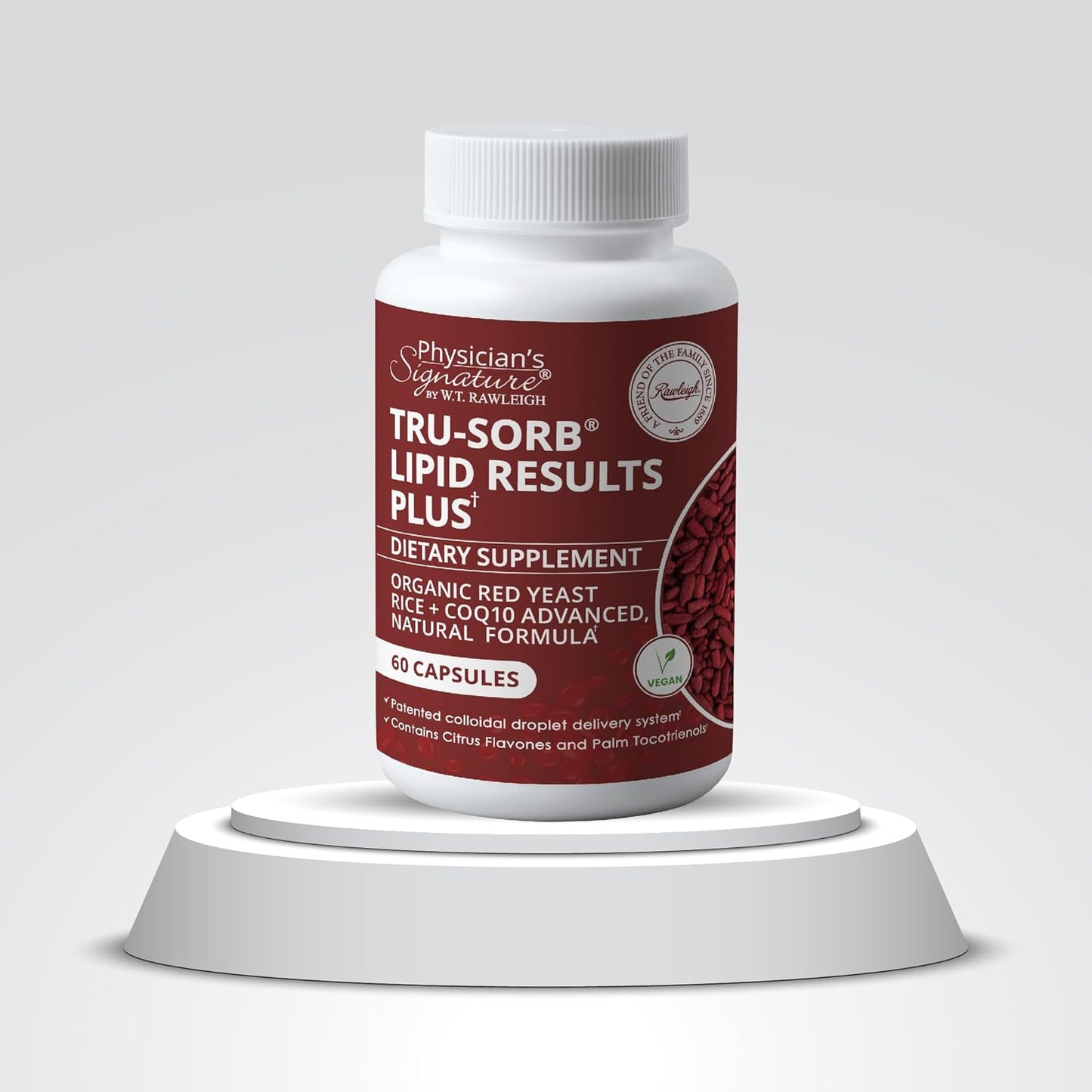 Rawleigh Tru-Sorb Lipid Results Plus: 60 Capsules - Red Yeast Rice, CoQ10, Cholesstrinol, Vitamin E Supplement