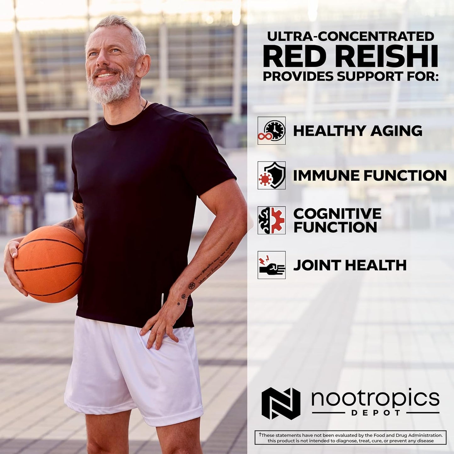Red Reishi Mushroom Capsules with 9% Ganoderic Acids - 150mg (180 Count) by Nootropics Depot