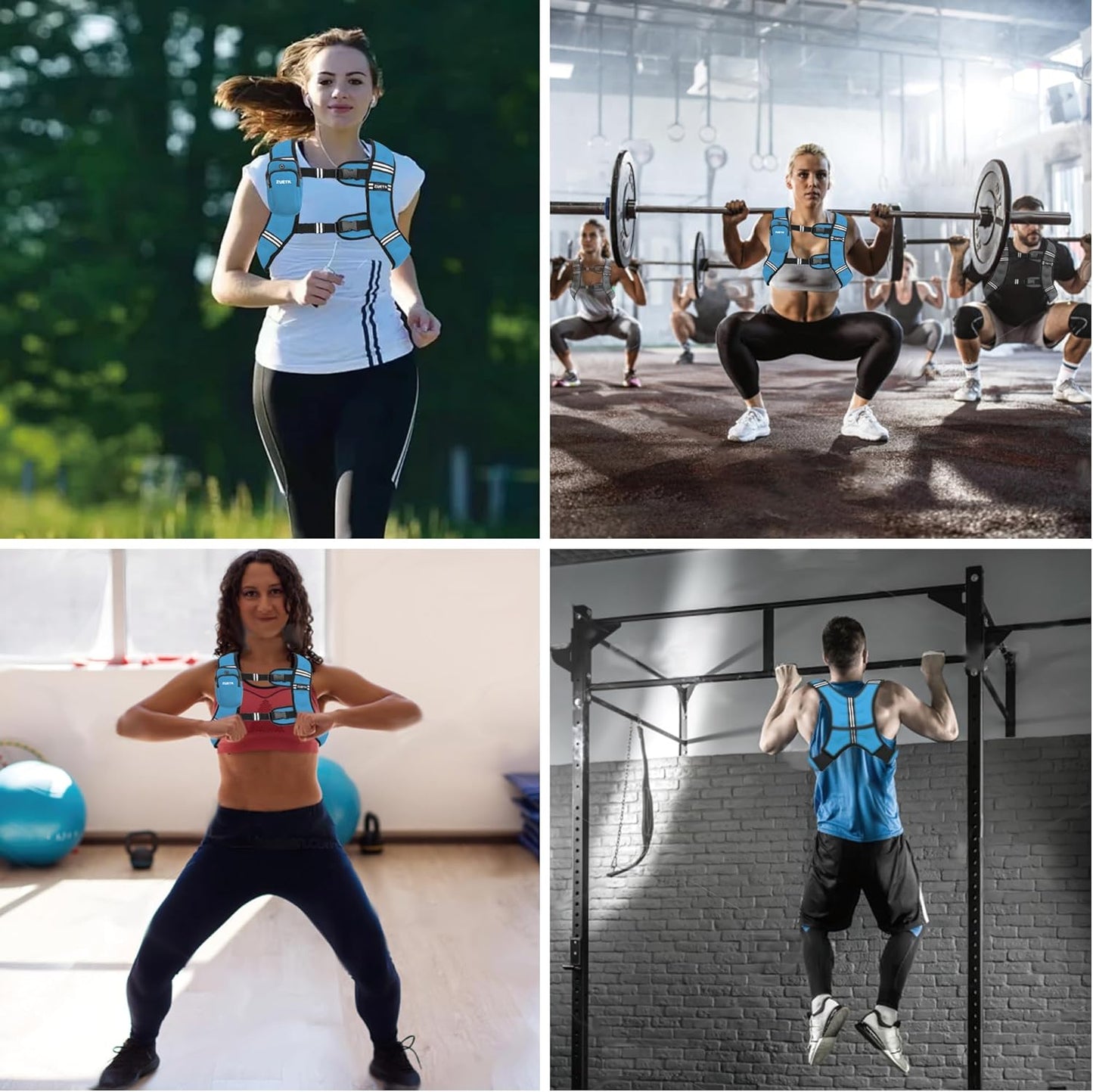 Reflective Stripe Weighted Vest for Strength Training, Running, Fitness - 6lb to 30lb Options for Men and Women