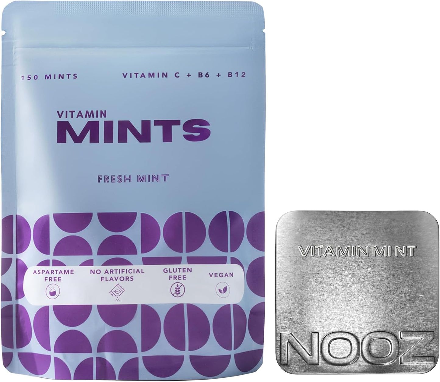 Refreshing Mint Vitamin Mints for Immunity & Vitality - Sugar-Free Energy Boosting Supplements - Non-GMO, 150 Mints