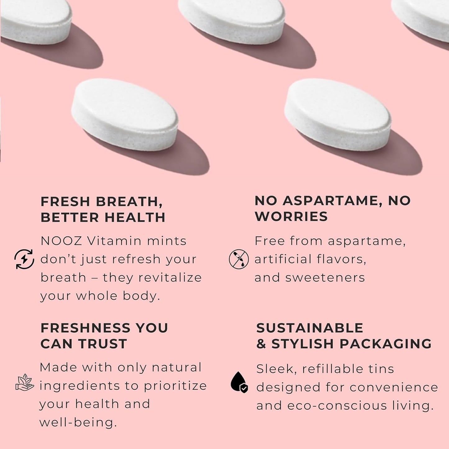 Refreshing Mint Vitamin Mints for Immunity & Vitality - Sugar-Free Energy Boosting Supplements - Non-GMO, 150 Mints