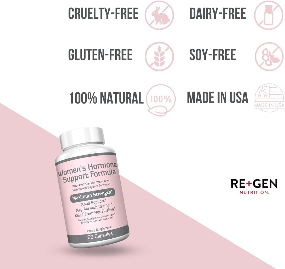 Re+Gen Nutrition Clean Fiber Supplement for Men & Women - Hormone Balance Support, Vitamin E, Dong Quai - Natural Supplements for Bloating, Constipation, Gut Health - Stool Softeners, Cleanse Boost