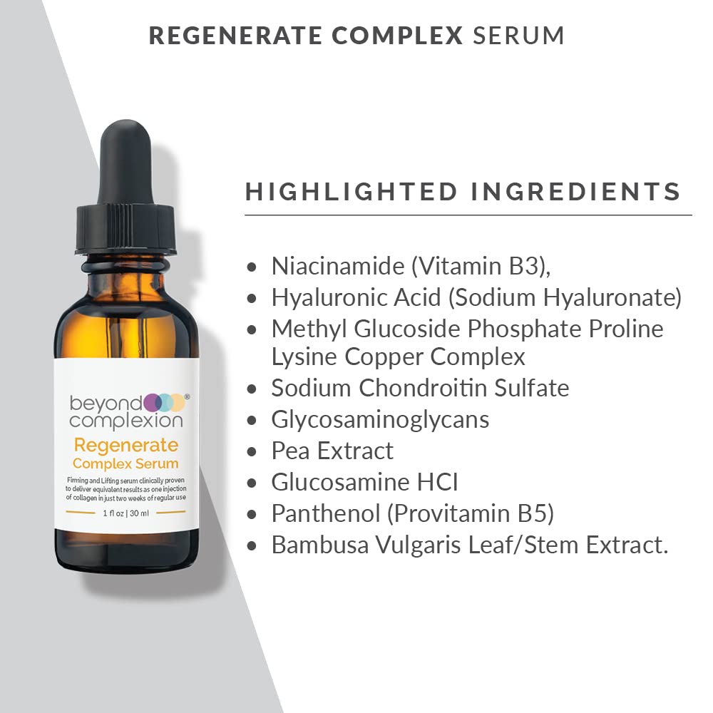 Regenerate Complex Serum: Painless Collagen Filler Alternative with Glycosaminoglycans for Pollution and UV Protection
