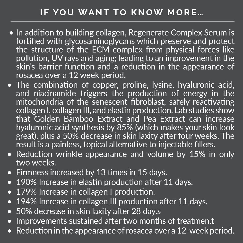Regenerate Complex Serum: Painless Collagen Filler Alternative with Glycosaminoglycans for Pollution and UV Protection