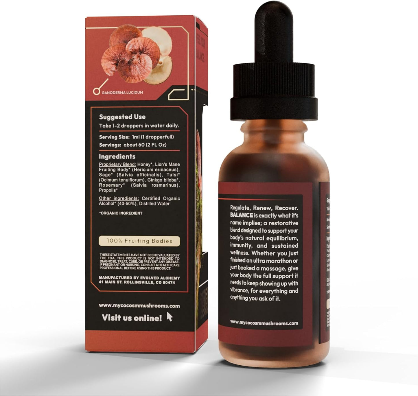 Reishi Mushroom Extract Supplement for Immune Support and Longevity - Ganoderma Lucidum Adaptogen for Balance and Wellness