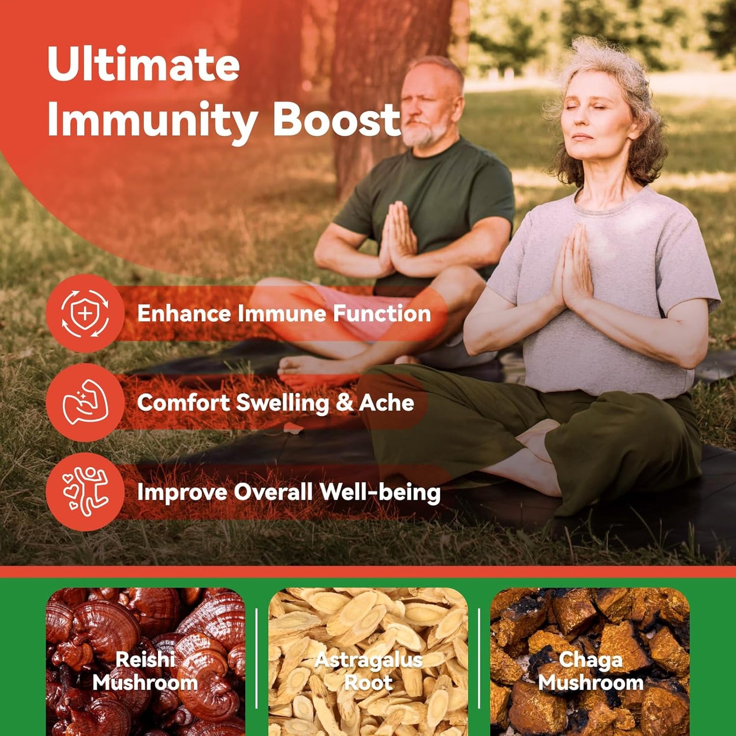 Reishi Mushroom Supplement with Cordyceps, L Theanine, Magnesium, 5-HTP & Melatonin for Sleep, Focus & Mood Support