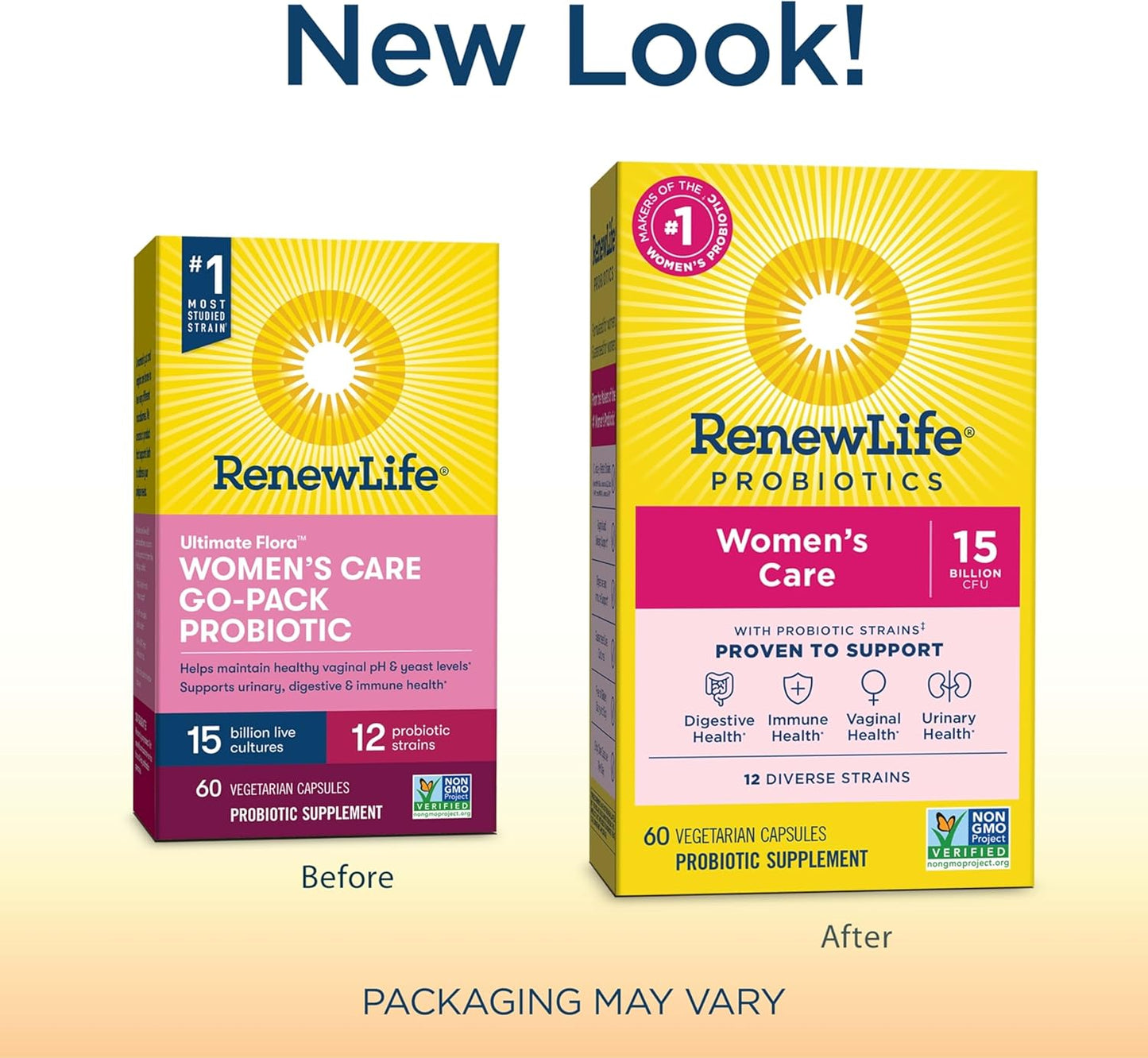 Renew Life Women's Probiotic Capsules - Supports Vaginal, Urinary, Digestive, Immune Health - L. Rhamnosus GG - 15 Billion CFU - Dairy, Soy, Gluten-Free - 60 Count