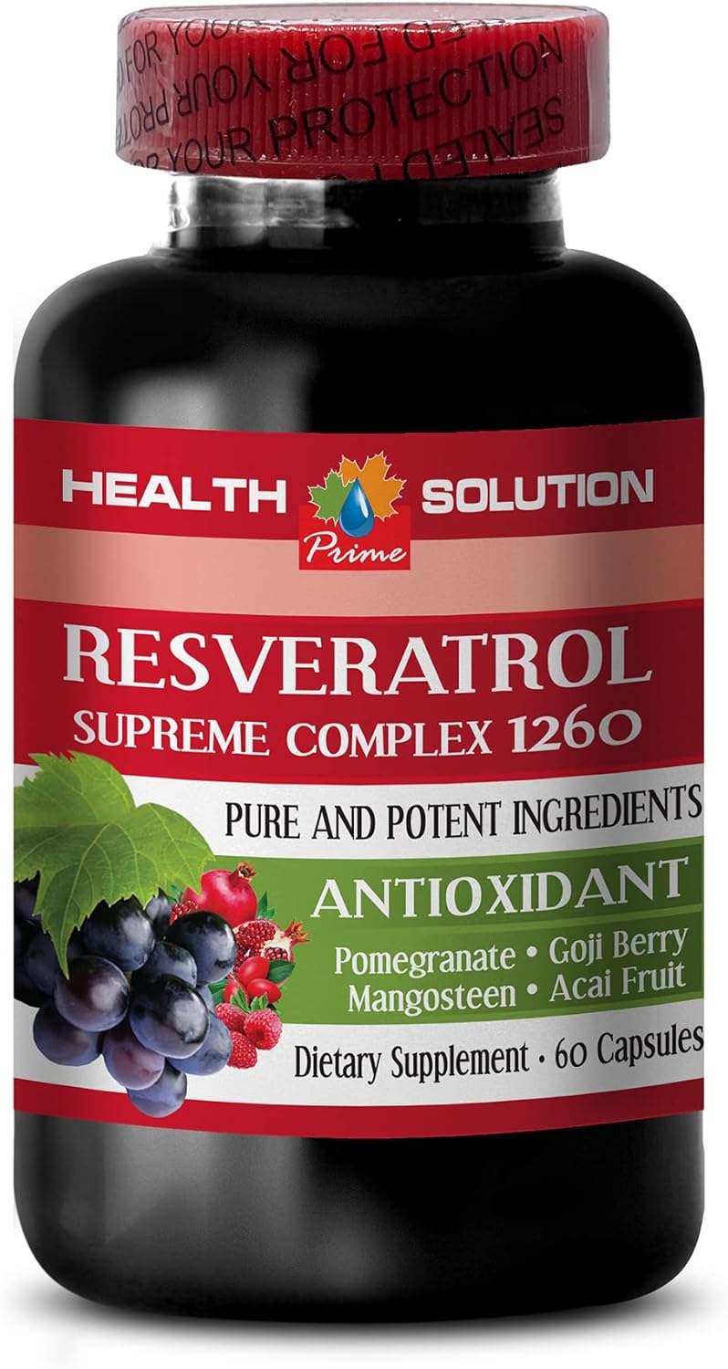 Resveratrol Supreme Complex - Natural Stamina Booster with Superfruit Blend - 180 Capsules