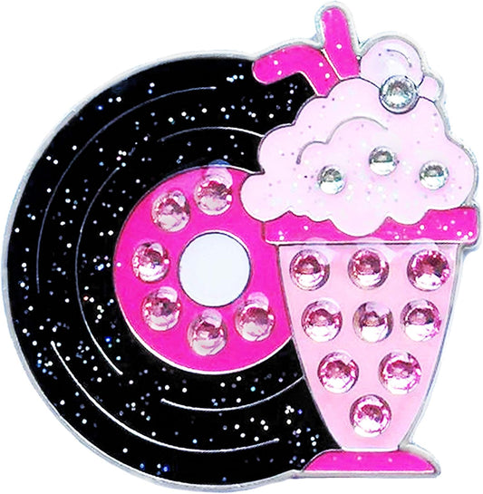 Retro 50's Theme Golf Ball Marker with Austrian Crystals & Magnetic Hat Clip - Ideal Gift for Women Golfers - NAVIKA NAVIKA