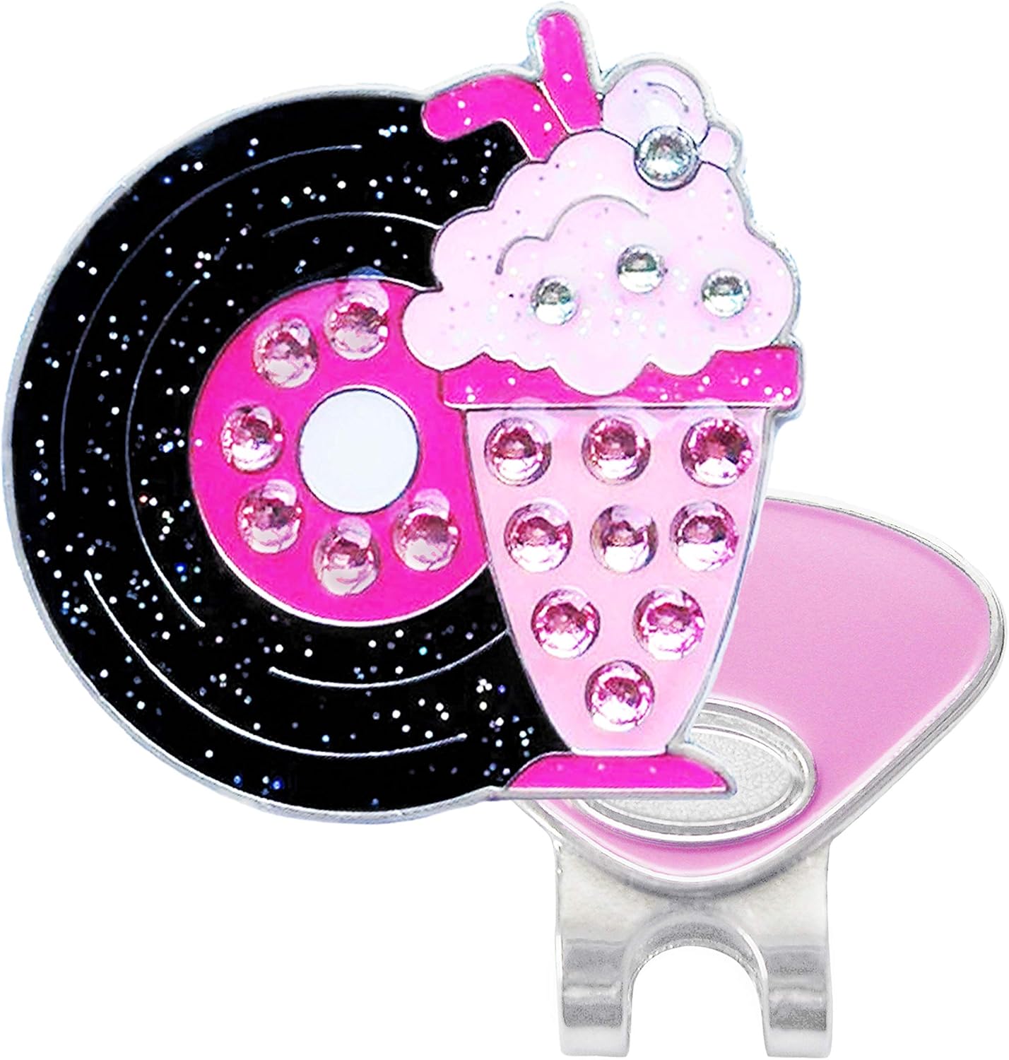 Retro 50's Theme Golf Ball Marker with Austrian Crystals & Magnetic Hat Clip - Ideal Gift for Women Golfers - NAVIKA NAVIKA