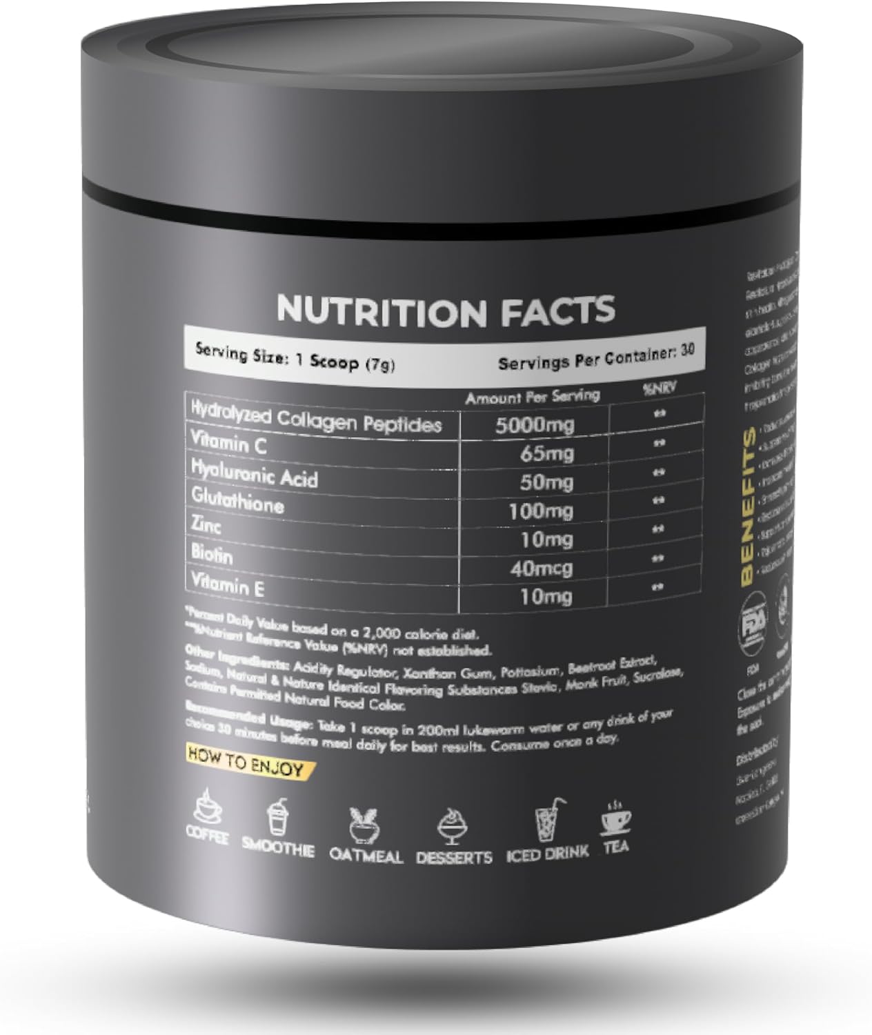 Revitaluxe Hydrolyzed Collagen Peptides with Hyaluronic Acid for Youthful Skin & Longevity from Live-Longer.net