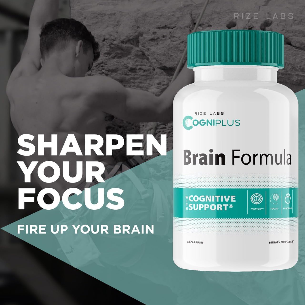 Rize Labs 5 Pack Cogni Plus Brain Formula Capsules - Cognitive Support for Memory & Focus, 300 Capsules