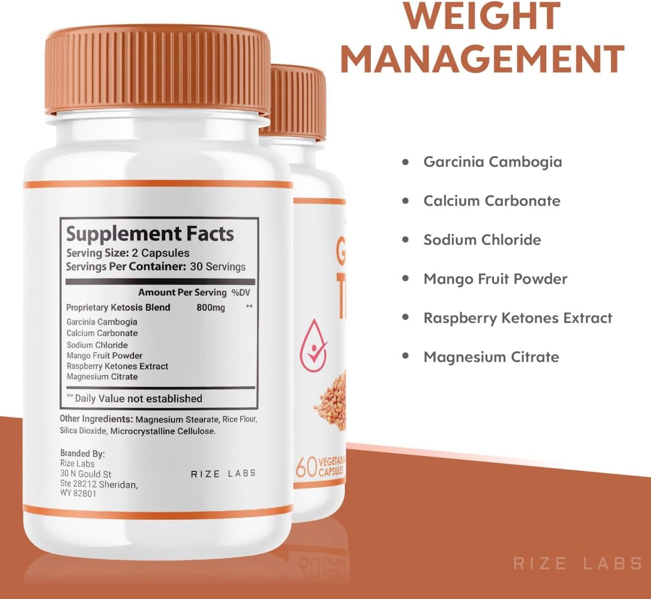 rize labs GlucoTrim - All-Natural Blood Sugar Support Capsules for Stable Health - Advanced Formula with Optimal Benefits - 60 Capsules