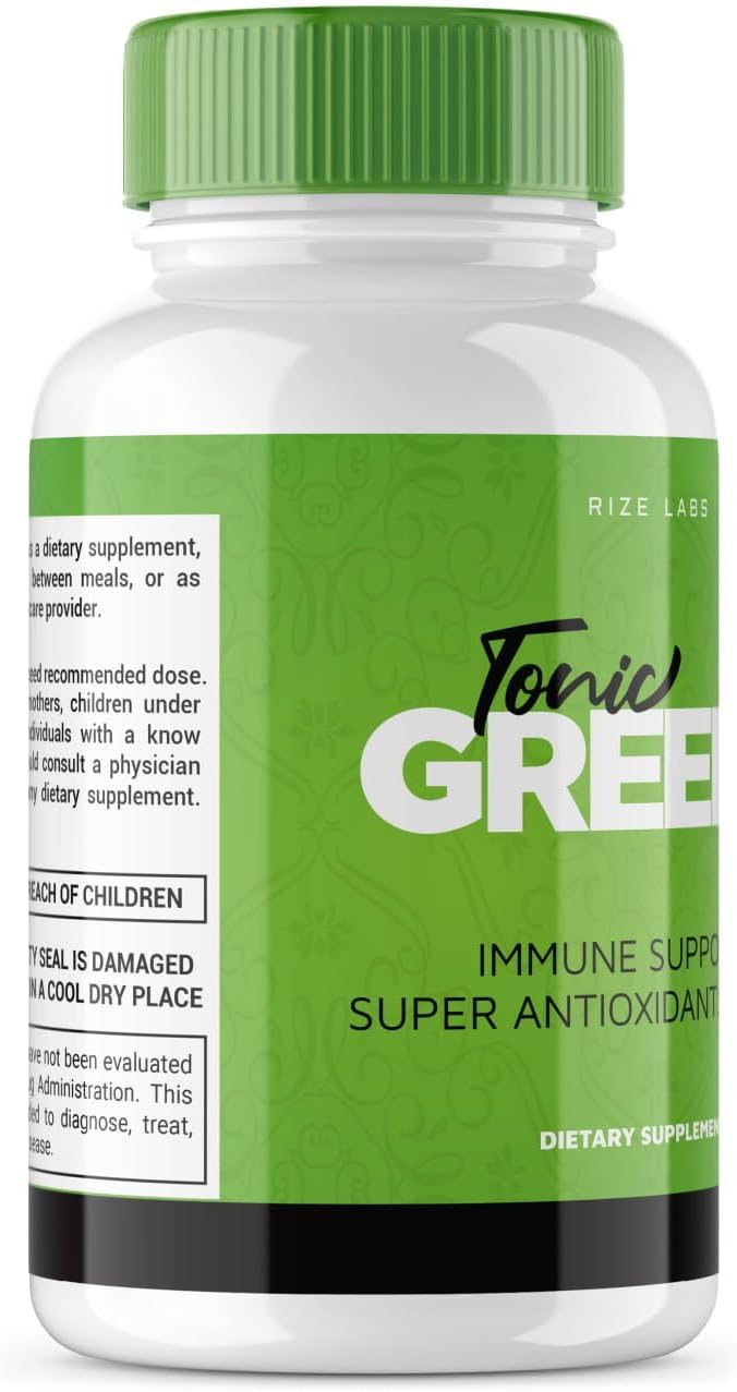 Rize Labs Tonic Greens Capsules - 3 Pack with Immune Support, Advanced Formula Supplement, Super Antioxidants Blend - 180 Capsules