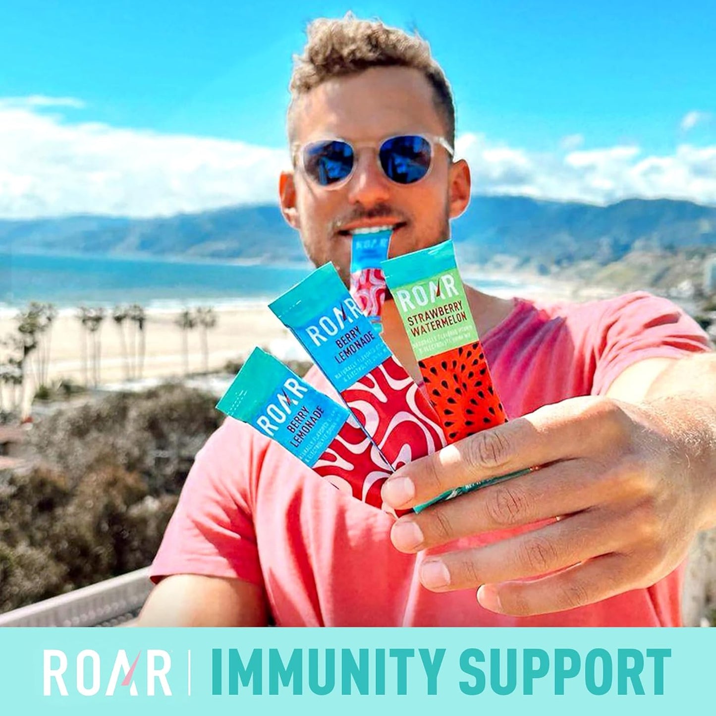 ROAR Complete Hydration Powder Plus with Zinc and Elderberry - Berry Lemonade Flavor - 24 Packets - Electrolytes, Non-GMO, Gluten Free