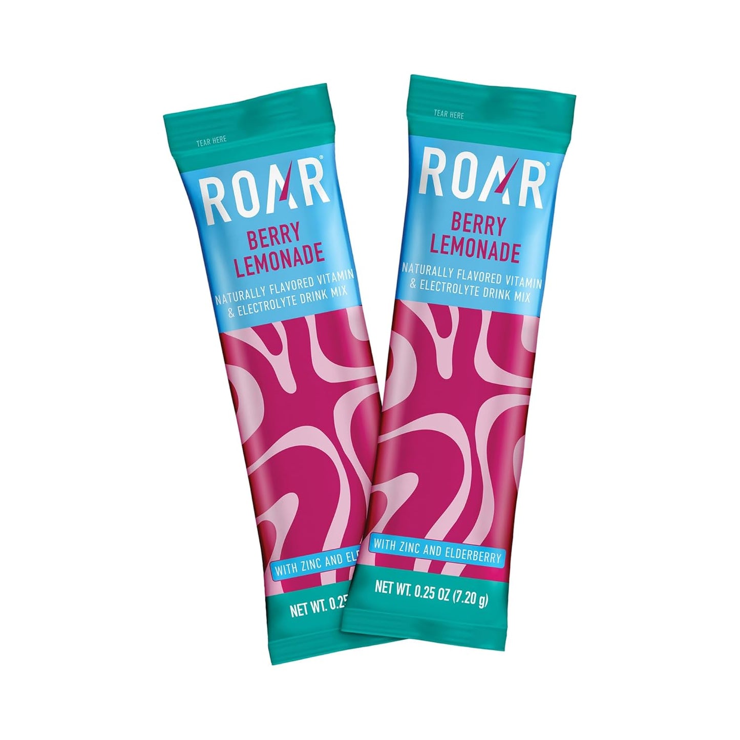 ROAR Complete Hydration Powder Plus with Zinc and Elderberry - Berry Lemonade Flavor - 24 Packets - Electrolytes, Non-GMO, Gluten Free
