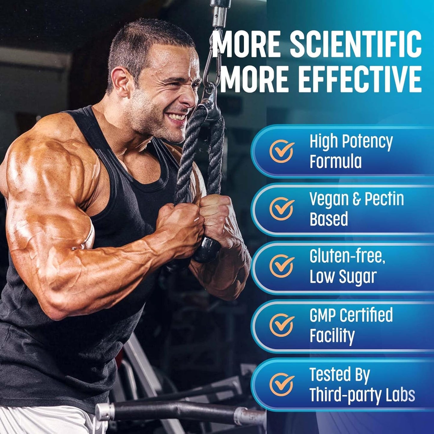 ROMYSE Mixed Blue Berry Creatine Gummy Bites - 5g Creatine Monohydrate - Low Sugar, No Artificial Colors - 60 Bites, 30 Days Supply
