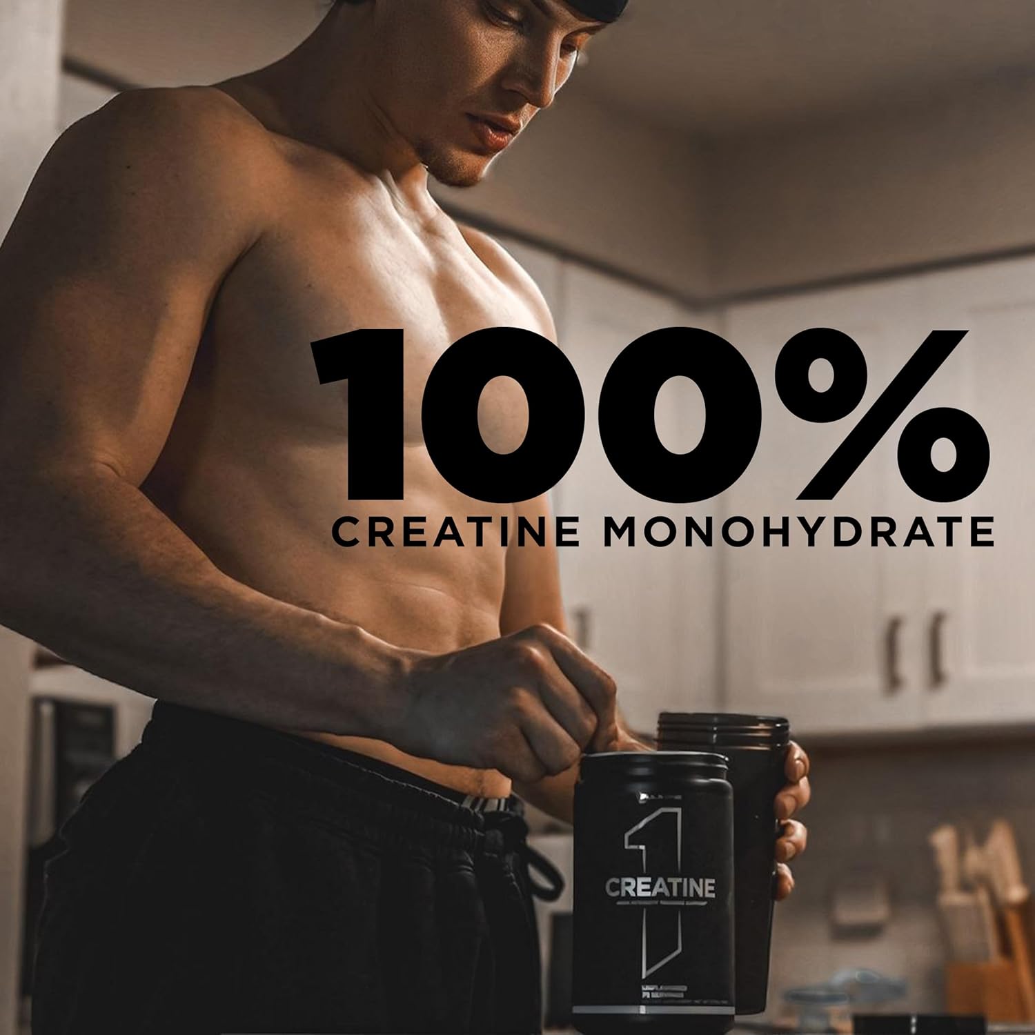 Rule 1 Creatine Powder - Micronized Monohydrate for High-Intensity Exercise, Lean Body Mass Support - Blue Raspberry Flavor (30 Servings)