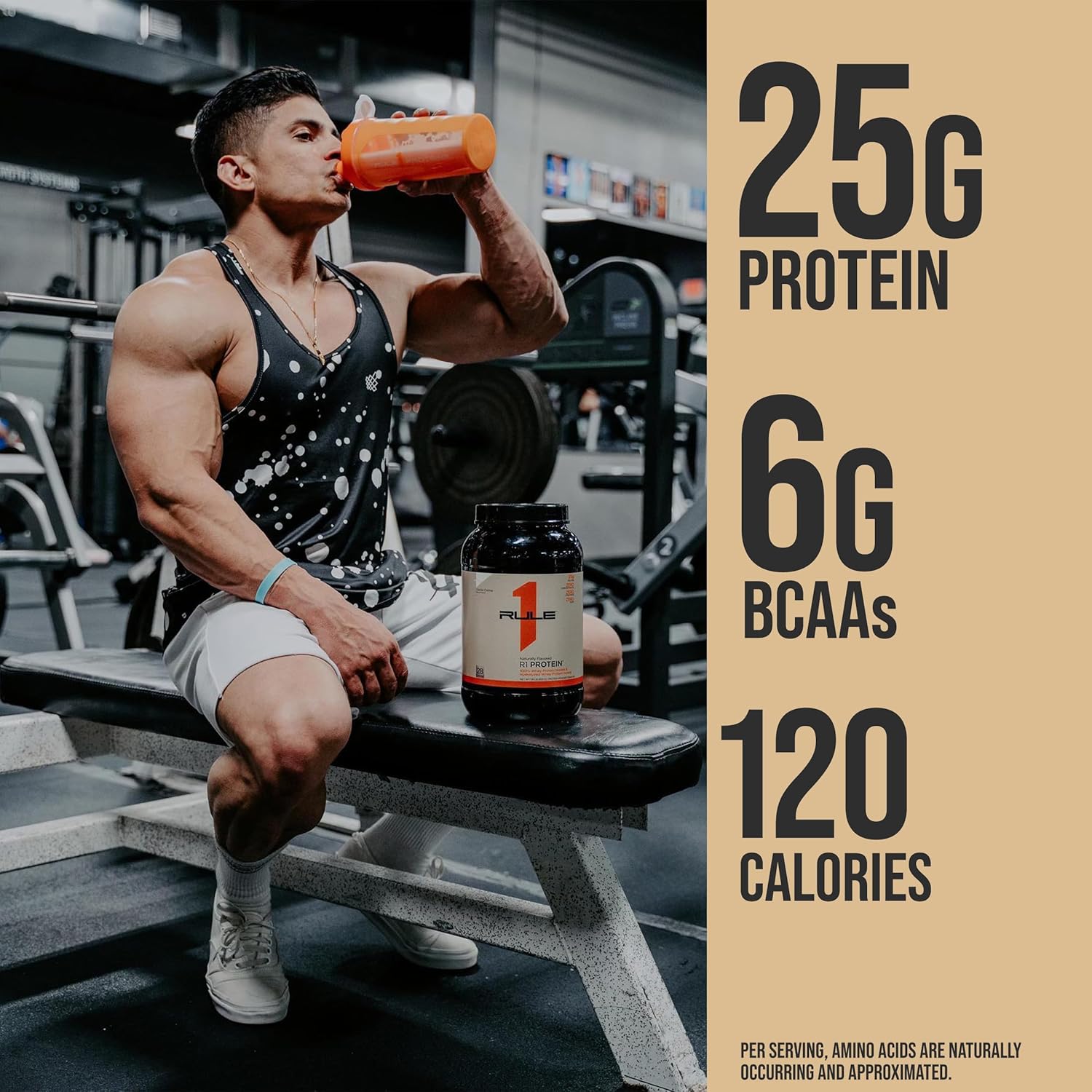 Rule One Proteins Naturally Flavored R1 Protein - Pure Whey Isolate Powder with 25g Protein & 6g BCAAs Per Serving - Natural Vanilla Flavor - 4.3 lbs