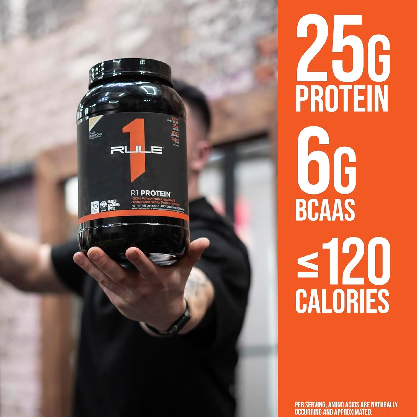 Rule One Proteins R1 Protein - 25g Fast-Acting Isolate & Hydrolysate Powder with 6g BCAAs - 10lb Vanilla Créme