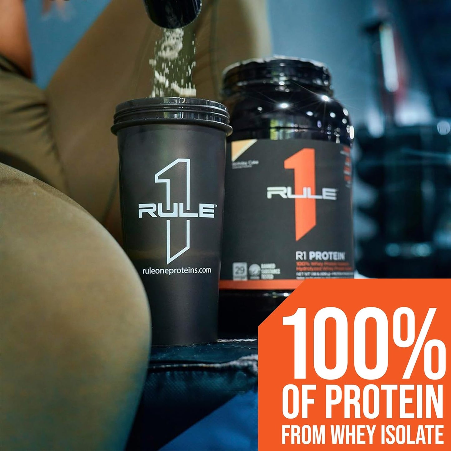 Rule One Proteins R1 Protein - 25g Fast-Acting Isolate & Hydrolysate Powder with 6g BCAAs - 10lb Vanilla Créme