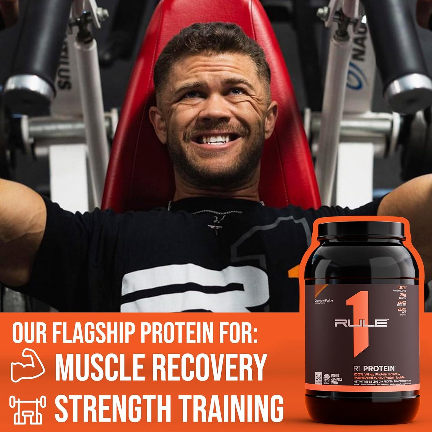Rule One Proteins R1 Protein - 25g Fast-Acting Isolate & Hydrolysate Powder with 6g BCAAs - 10lb Vanilla Créme