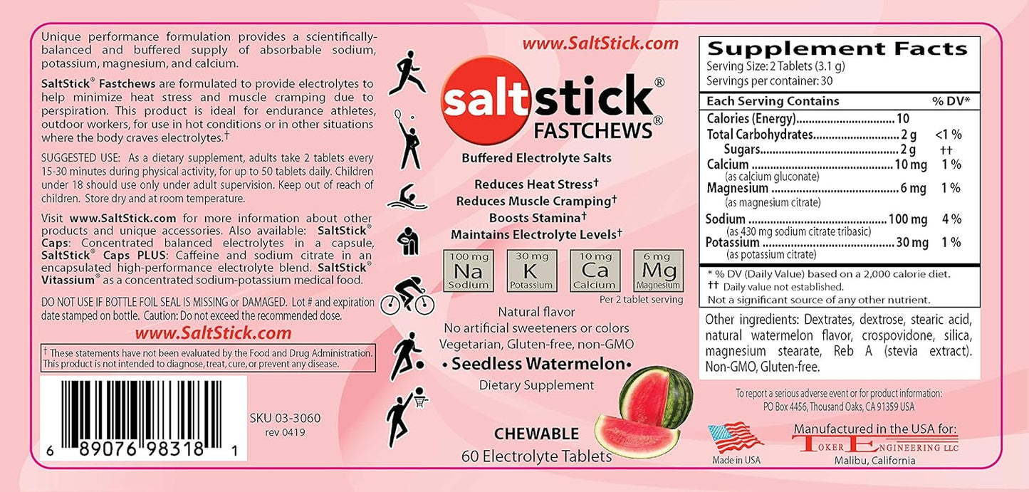SaltStick Fastchews: Electrolyte Replacement Tablets for Athletes - 10ct Variety 4-Pack for Rehydration, Exercise Recovery, Hiking & Sports