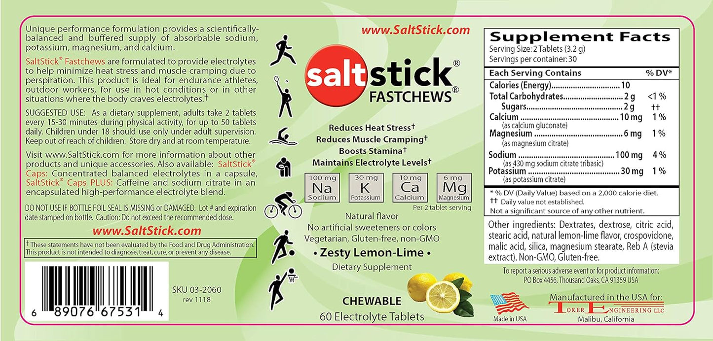 SaltStick Fastchews: Electrolyte Replacement Tablets for Athletes - 10ct Variety 4-Pack for Rehydration, Exercise Recovery, Hiking & Sports