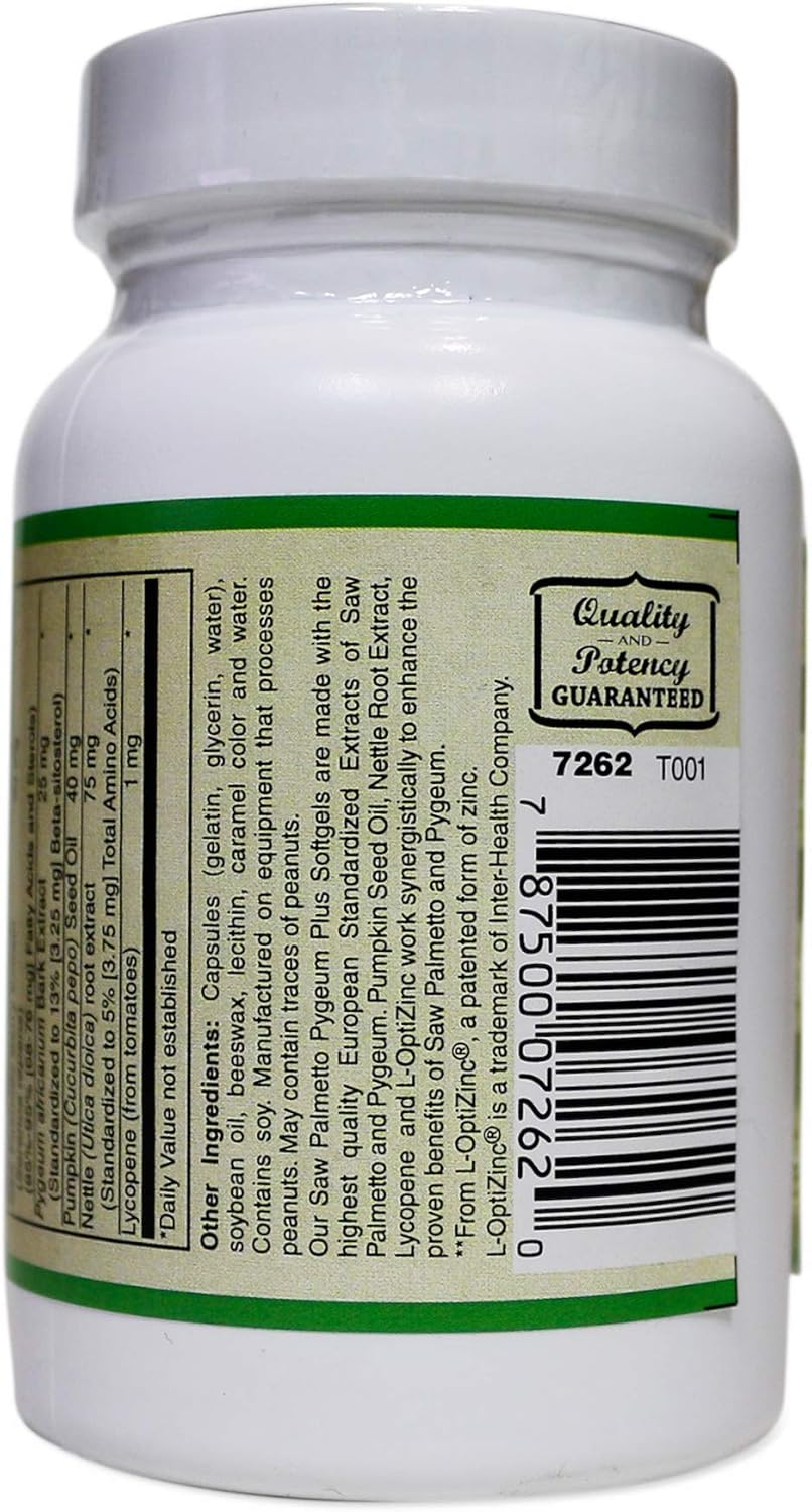 Saw Palmetto & PYGEUM Plus Prostate Support Softgels - European Standardized Formula (60 Count)