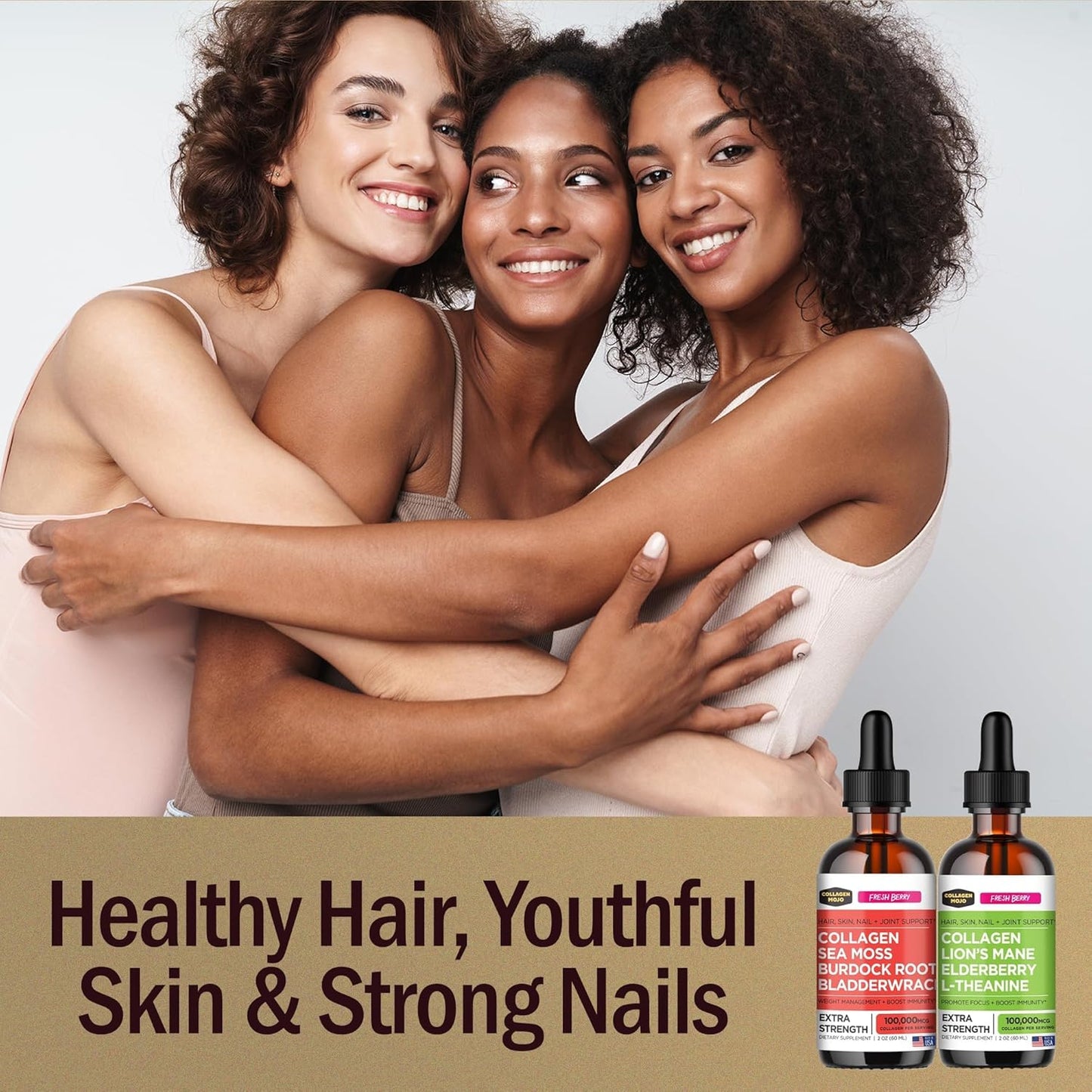 Sea Moss & Burdock Root Collagen Peptides + Lions Mane & Elderberry Liquid Collagen