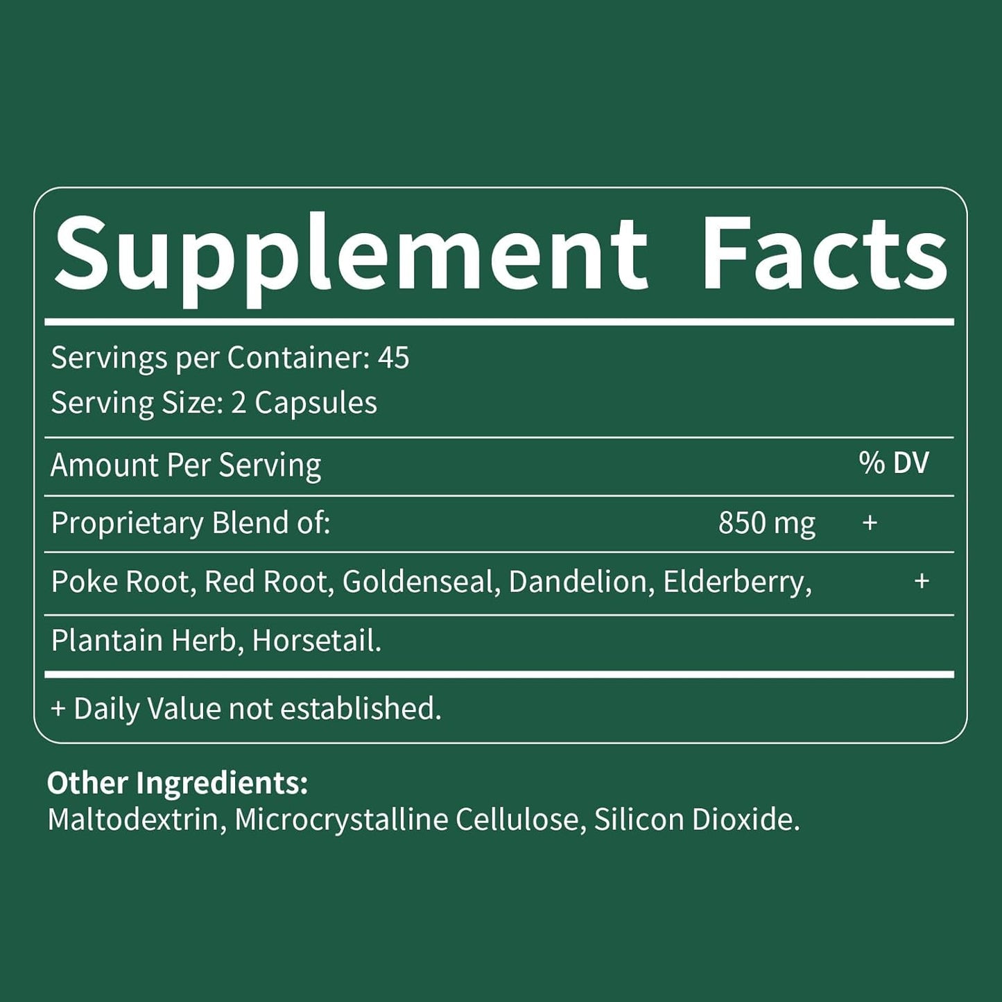 Selvaherb Lymphatic Drainage Capsules with Red Root & Dandelion Extracts - 90 Count
