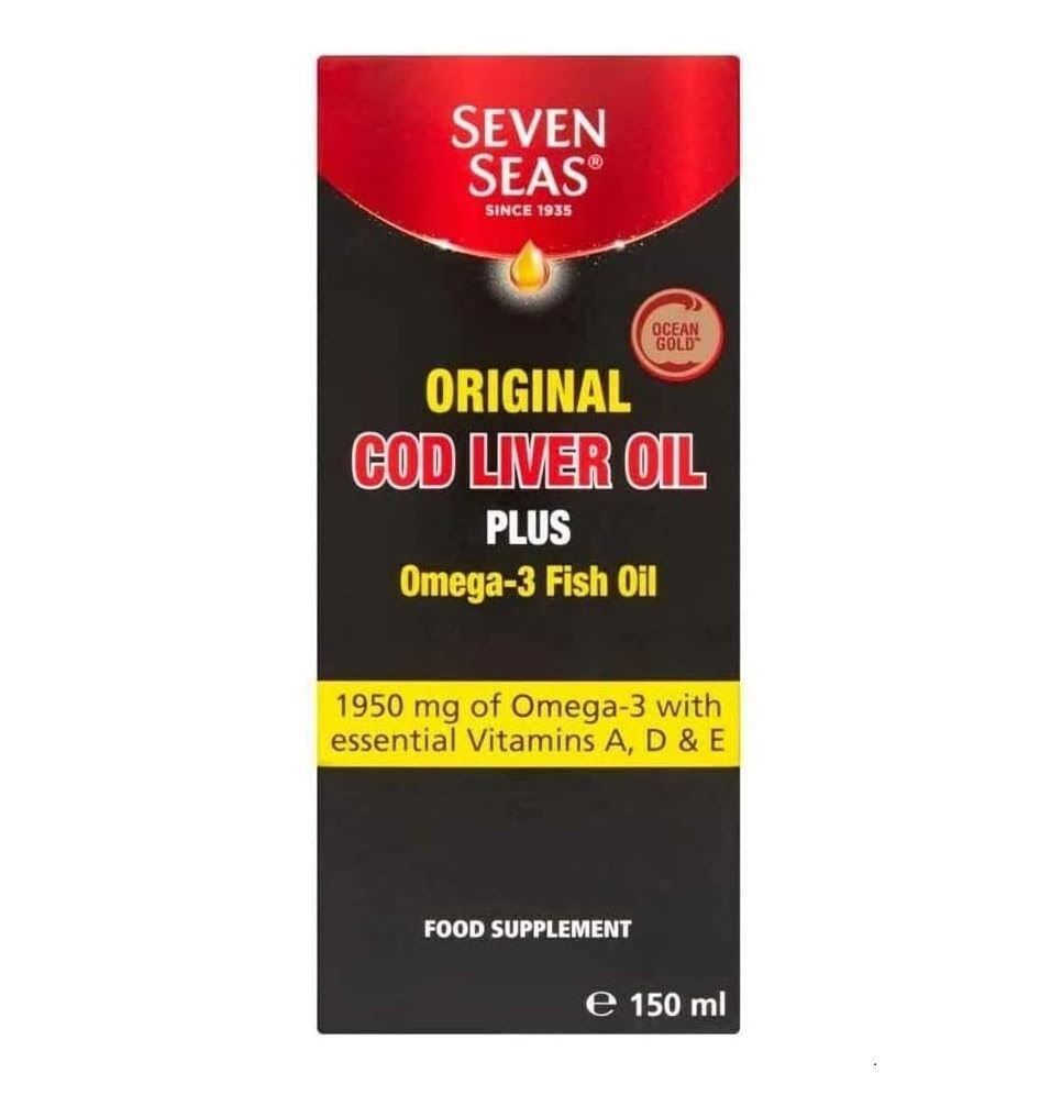 Seven Seas Original Cod Liver Oil - 150ml Bottle - Rich in Omega-3 Fatty Acids and Vitamin D