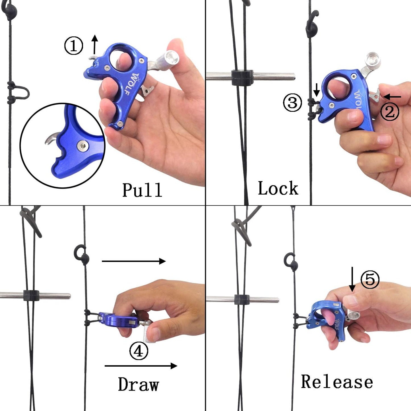 SHARROW 3-Finger Archery Release Aid for Compound Bows - Reliable Gear Accessory