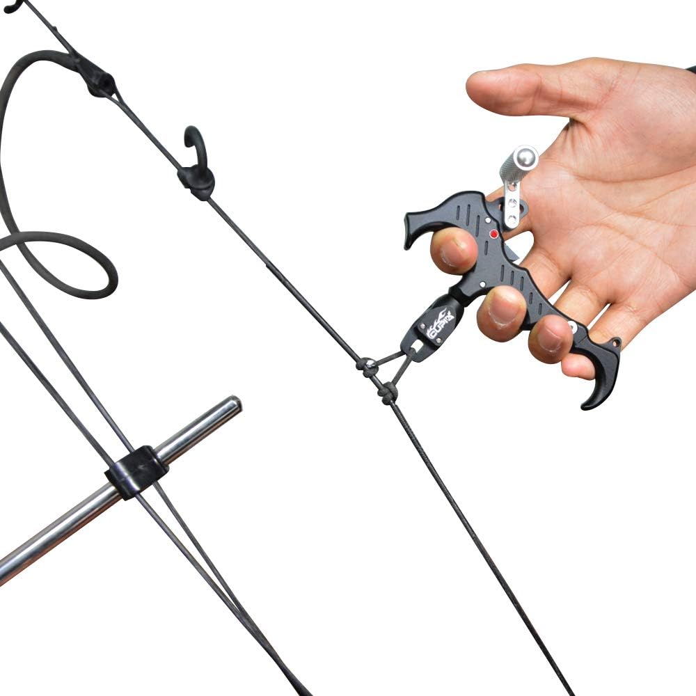SHARROW Archery Bow Release Aids - 3 & 4 Finger Automatic Thumb Trigger Caliper with 360 Degree Rotation Clamp - Compound Bow Accessories