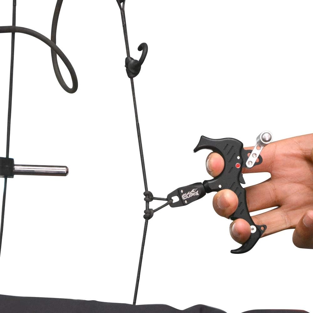 SHARROW Archery Bow Release Aids - 3 & 4 Finger Automatic Thumb Trigger Caliper with 360 Degree Rotation Clamp - Compound Bow Accessories