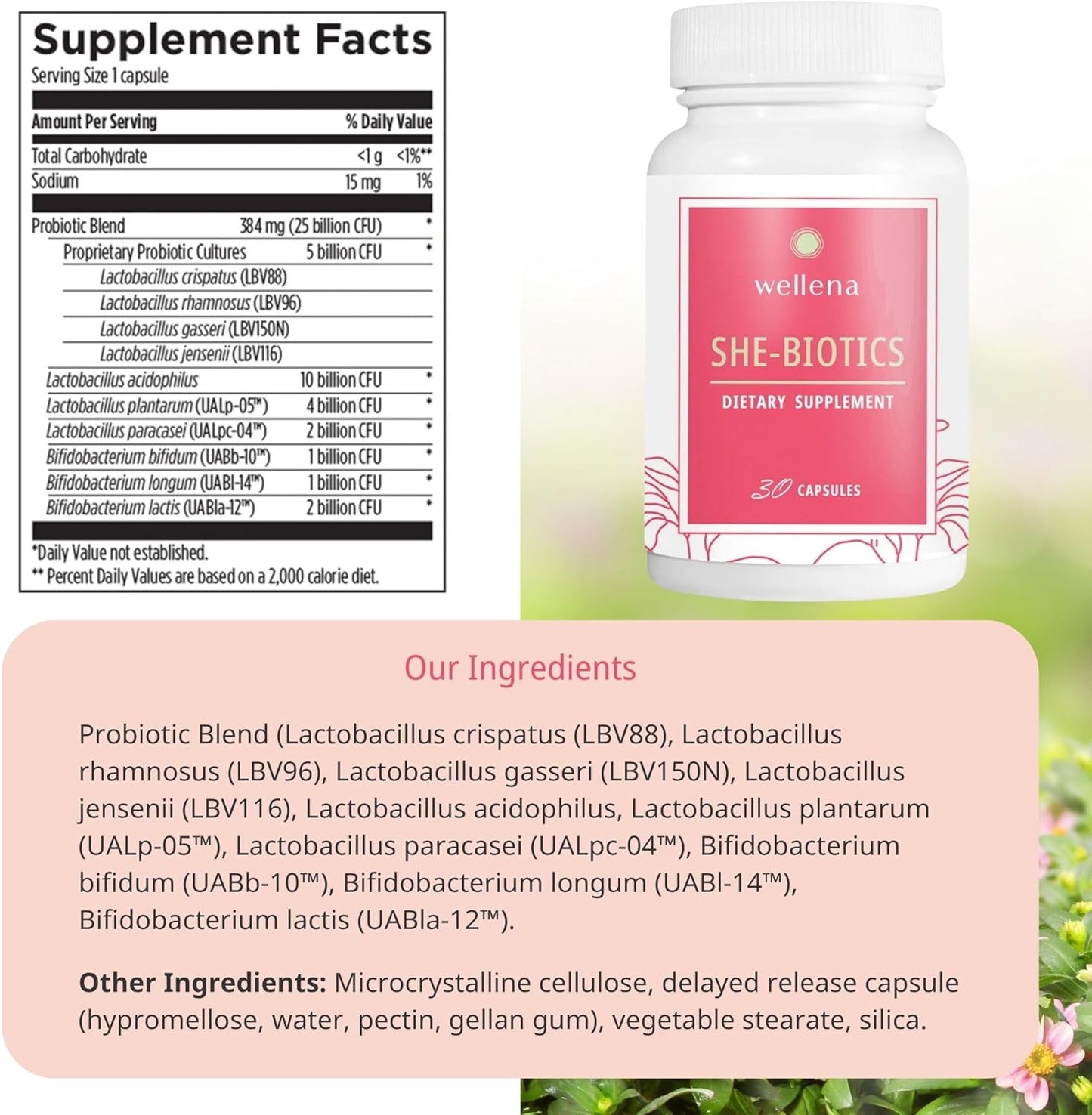 She-Biotics by Wellena | 30 Servings - Probiotic Supplement for Women's Health