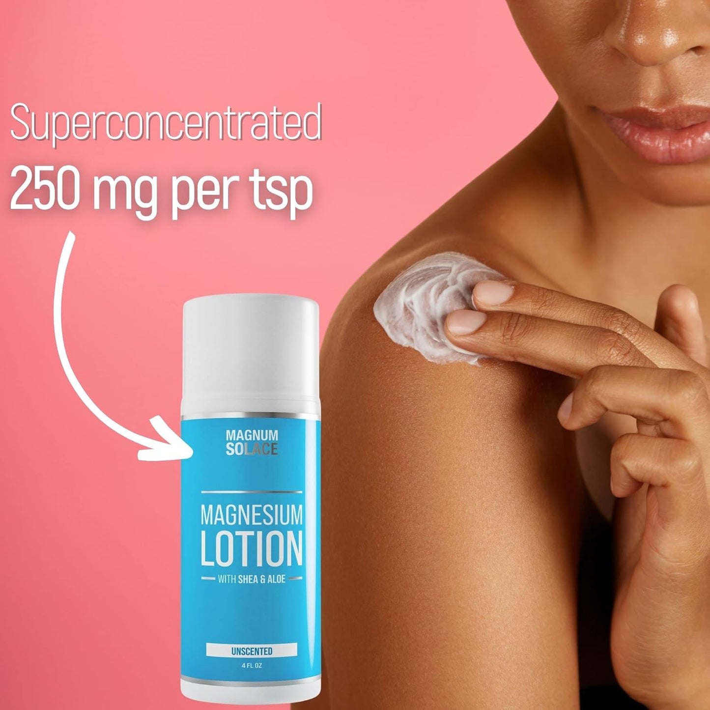 Shea Butter Infused Magnum Solace Magnesium Lotion for Legs - Great Substitute for Topical Cream
