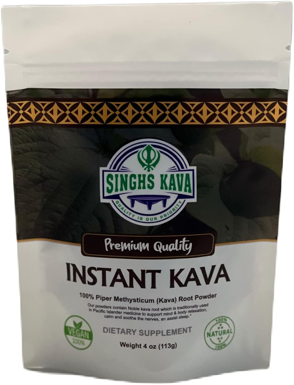 SINGHS Fijian Kava Micronized Instant Powder 4oz - 1 Pack